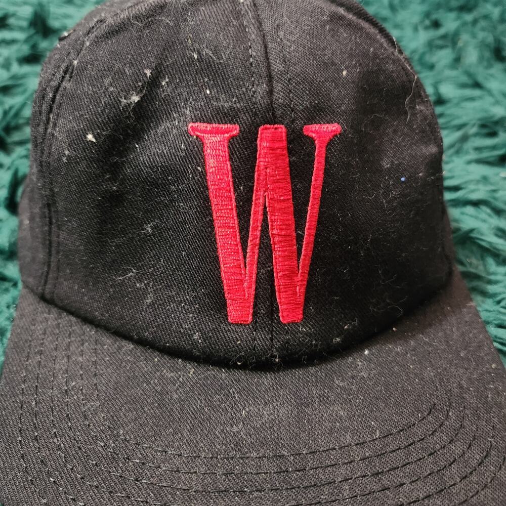 Vintage Winston Cigarettes Hat Black Red W Logo Made in USA Snapback Cap